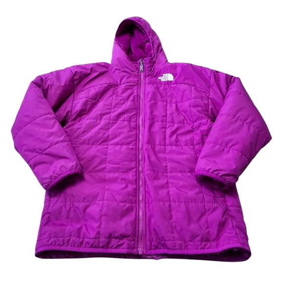 The North Face Deep Mulberry Pink Girls’ Reversible Shasta Short Parka. Sz. XL